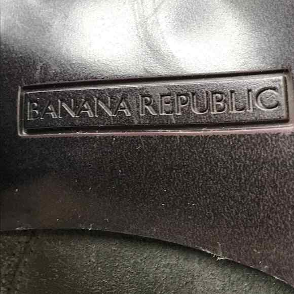 Banana Republic Boots Womens 7.5 Grey Suede Block Heel Fold Down Leather Shoes - Picture 5 of 12